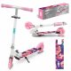  Kidwell WXM Skipo Monopattino pieghevole floreale, bianco e rosa