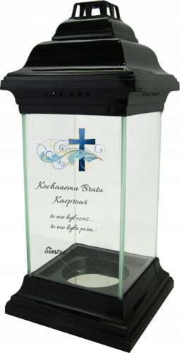  Impianto di produzione di candele Candele funerarie, cappella, 14 x 31 cm, nero e oro