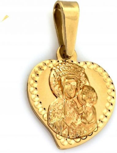  Medaglione d'oro 585, Madre di Dio, cuore, battesimo, Santa Comunione, come regalo, 14k