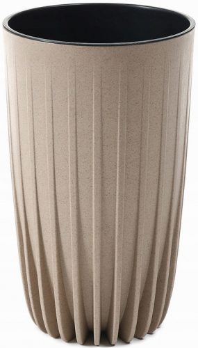 Vaso da giardino - Vaso da fiori Lamela 25 cm x 25 x 42 cm diametro 25 cm tonalità plastica marrone e beige