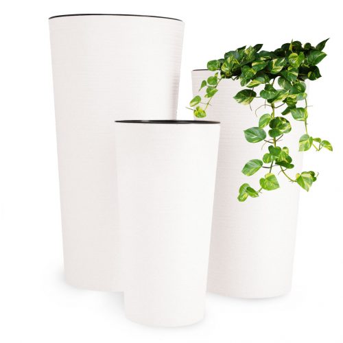  Vaso da fiori Kadax 30 cm x 30 x 57,5 cm diametro 30 cm plastica bianca