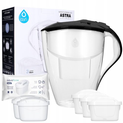  Caraffa filtrante Dafi Astra + AquaFloow Maxi 3 l nera