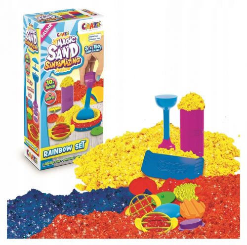  Set Craze Kinetic Sand Magic Sand Rainbow + 10 strumenti