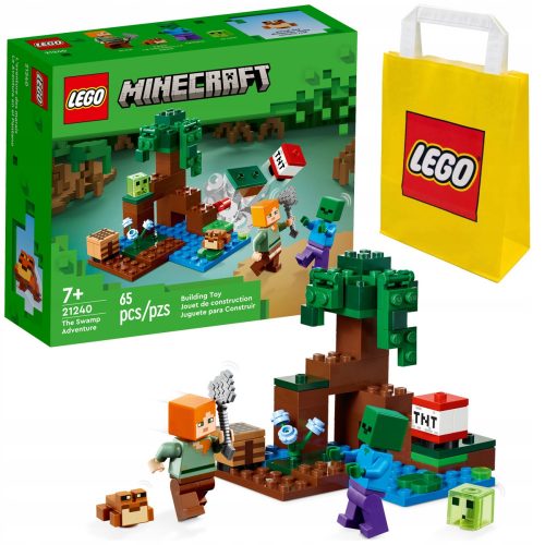  LEGO Minecraft 21240 Avventura nelle zone umide + Sacchetto di carta LEGO 6315786 Giallo 24x8x18 cm