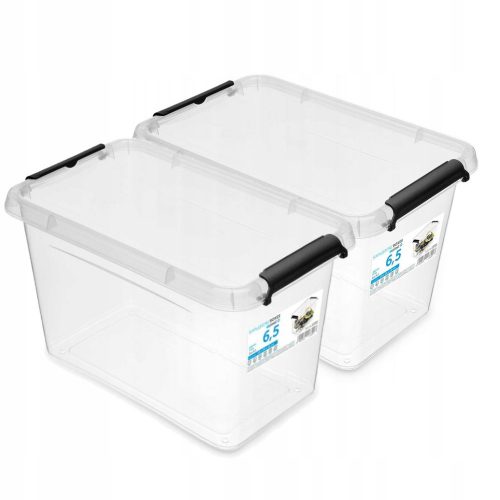 Scatola organizer in plastica con coperchio, 6,5 l