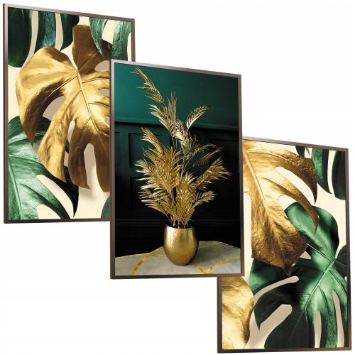 POSTER IMMAGINI CON CORNICE 50x40 CORNICE ORO MONSTERA