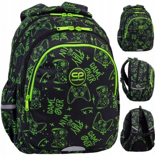  Zaino scolastico multiscomparto CoolPack, nero, Sfumature di verde, 21 anni