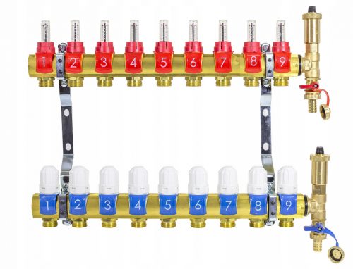  Distributore da pavimento DIAMOND, 9 circuiti, sfogo aria automatico.