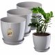 Vaso da fiori Kadax 16 cm x 16 x 14,5 cm diametro 16 cm plastica tonalità grigio e argento