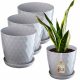  Vaso da fiori Kadax 16 cm x 16 x 15 cm diametro 16 cm in plastica tonalità grigio e argento