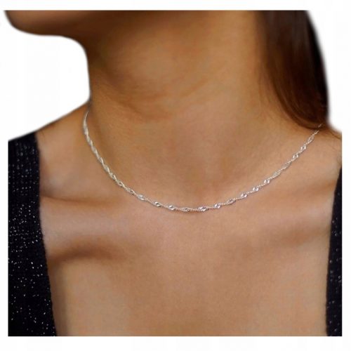  CATENA DA DONNA IN ARGENTO 925 50 cm COLLANA ITALIANA LUCIDA PER LEI