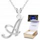  Collana in argento Lettera Lettera A Grandi iniziali Regalo iniziale ARGENTO 925