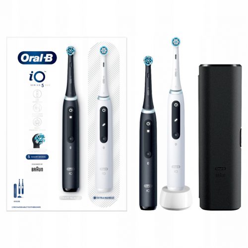  Spazzolini elettrici Oral-B iO Series 5 Duo bianco e nero