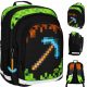  Zaino scolastico multiscomparto Minecraft Starpak nero, Sfumature di marrone e beige, Sfumature di verde 20 l