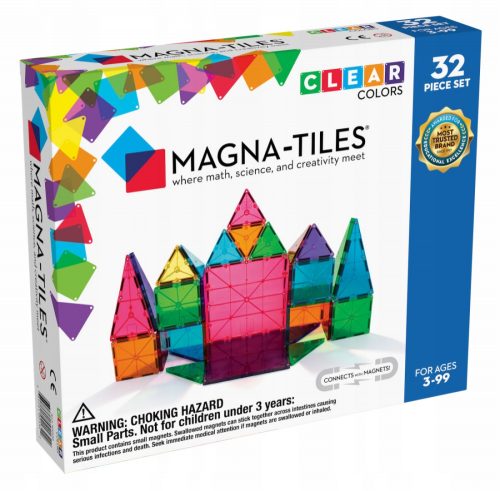  Blocchi magnetici Magna-Tiles, trasparenti, 32 pz.