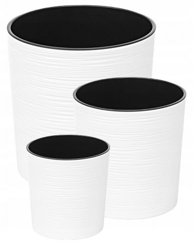 Vaso da giardino - Vaso da fiori Lamela 19 cm x 19 x 19,5 cm diametro 19 cm plastica bianca + 2 altri prodotti