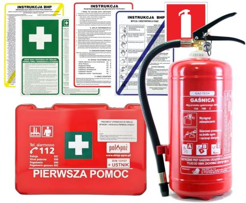 Set medio per aziende Kit pronto soccorso Estintore 4kg Cartelli