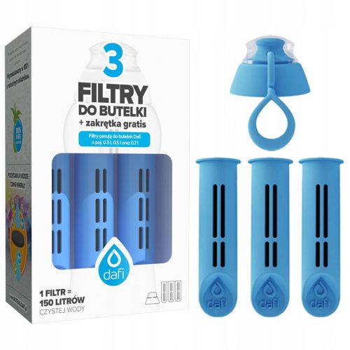  Filtri DAFI per bottiglie SOLID e SOFT, blu x3