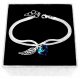  Bracciale Eve cuore blu, 19 cm, argento