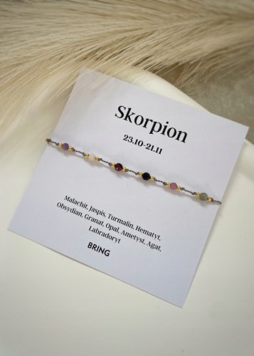  Bracciale con segno zodiacale Scorpione, placcato oro