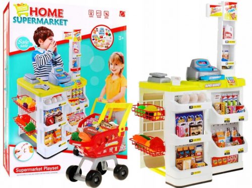  Supermercato per bambini, registratore di cassa, scanner, carrello, bilancia