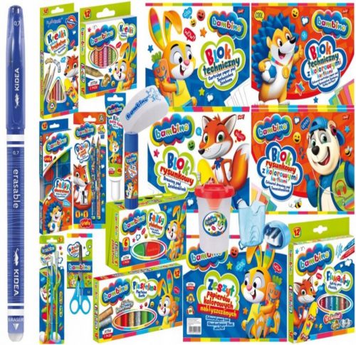  Corredino scolastico BAMBINO, set XXL, pastelli, colori, plastilina, penna