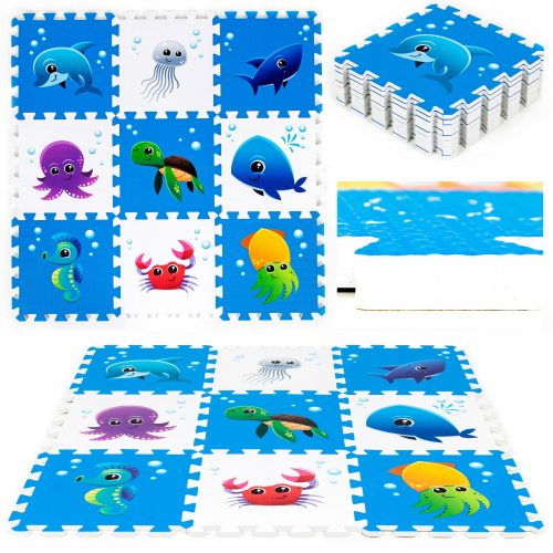  TAPPETINO educativo SPESSORE puzzle in SCHIUMA DI MARE 9 pz