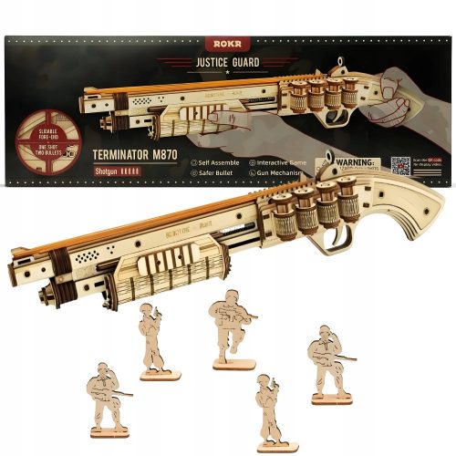  Puzzle 3D Robotime Shotgun, 170 pezzi, in legno