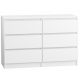  Cassettiera Caringtonstel Cassettiere 120 x 40 x 75 cm bianco opaco