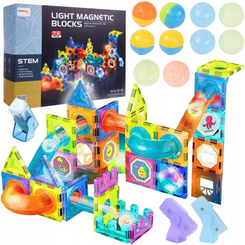  Blocchi magnetici MalPlay BLOCCHI MAGNETICI 75 EL SFERE LUMINOSE Pista 75 pz.