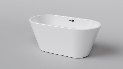 Vasca da bagno freestanding in acrilico Waltpool, scarico centrale, 160 x 75 cm