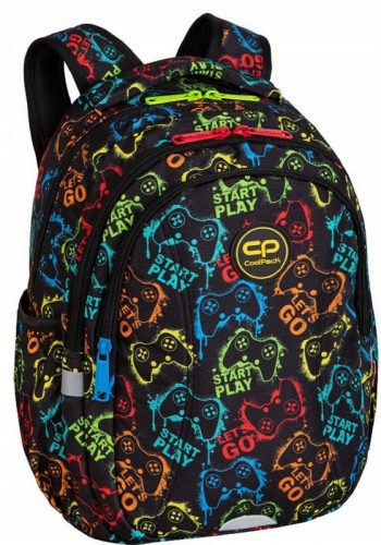  Zaino scolastico multiscomparto CoolPack nero, Sfumature di blu, Sfumature di giallo e oro, Multicolor 21 l