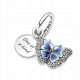  Ciondolo Charm CON FARFALLA BLU E CITAZIONE