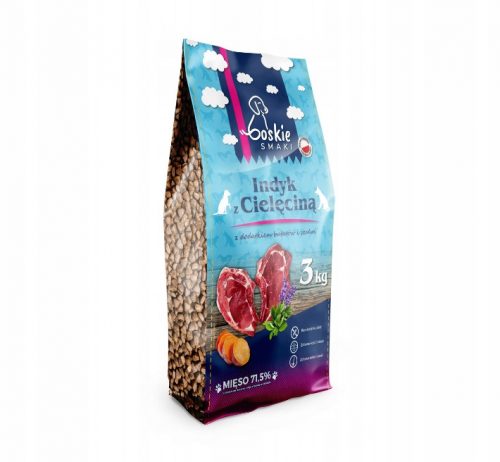  Boskie Smaki senza cereali per cani Tacchino Vitello 3kg