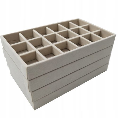  4 pezzi di organizer per vassoi di gioielli beige