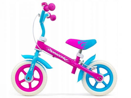  Bicicletta senza pedali Milly Mally Dragon 10" Bianco, Blu, Rosa