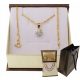  CATENA DONNA COMPLETA D'ORO SINGAPORE HEART PR. 585 925 + INCISIONE GRATUITA