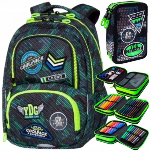  Zaino scolastico multiscomparto CoolPack Sfumature di verde, Sfumature di giallo e oro 24 l