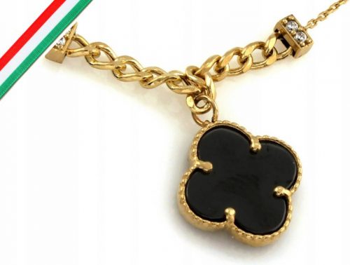  Collana di fiori in oro 585 con onice nero 3,2 g modello da donna alla moda 14k