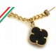  Collana di fiori in oro 585 con onice nero 3,2 g modello da donna alla moda 14k