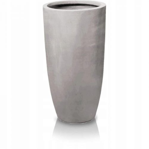 Vaso da giardino - Vaso da fiori Polnix 62 cm x 32 x 62 cm diametro 32 cm Finto cemento tonalità grigio e argento