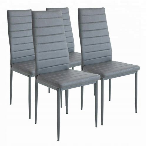  Sedia Love Furniture, pelle artificiale, sfumature di grigio, 4 pz.