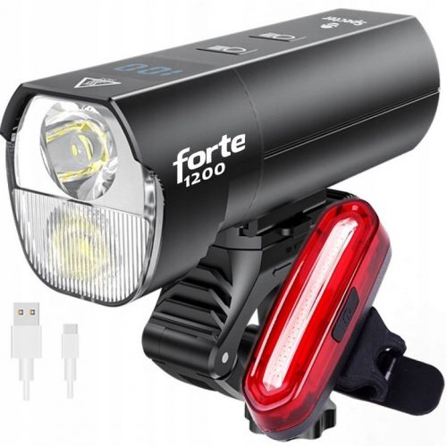  Illuminazione per bicicletta Spectre forte 1200 lm USB + Illuminazione per bicicletta Spectre YQ-Y19 Batteria da 120 lm