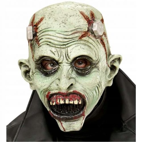  Widmann WI00392 maschera viso zombie in lattice, sfumature di verde