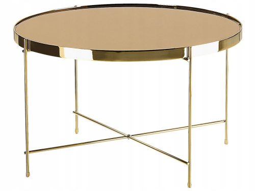  Tavolino rotondo Beliani 63 x 63 x 38 cm oro