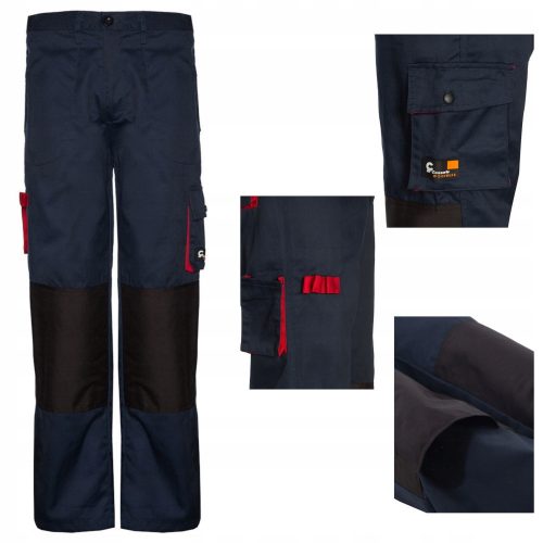 Pantaloni lunghi da lavoro CON.Pantaloni da lavoro blu navy, taglia da montatore 188B