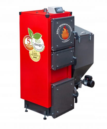 Forno a doppia funzione Kotły Pleszewskie con serbatoio in acciaio per carbone ecologico pisello da 20 kW