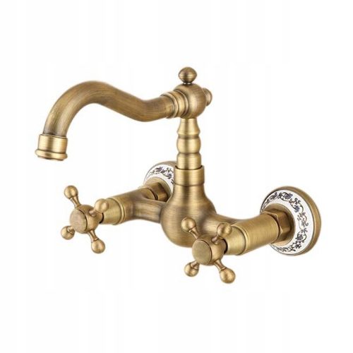 Rubinetto lavabo a parete Silla gold