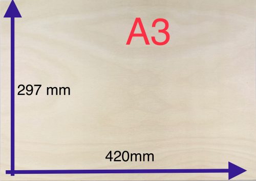 COMPENSATO 3MM, FORMATO A3 cm, CLASS. 2 PER LASER