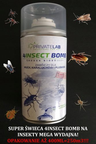 Repellente per insetti - Bomba fumogena contro scarafaggi, mosche e cimici Private Lab 400 ml